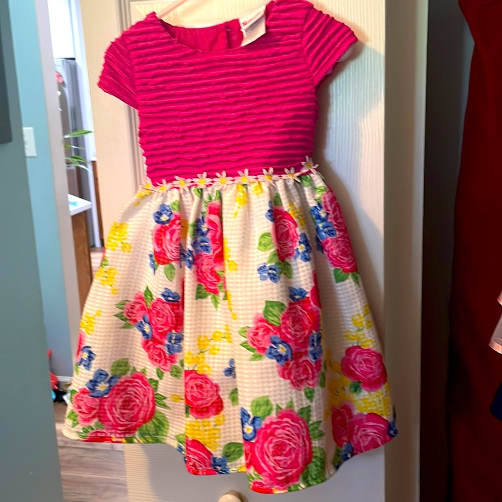 Nannette kids 3T girls Floral dress pink and white